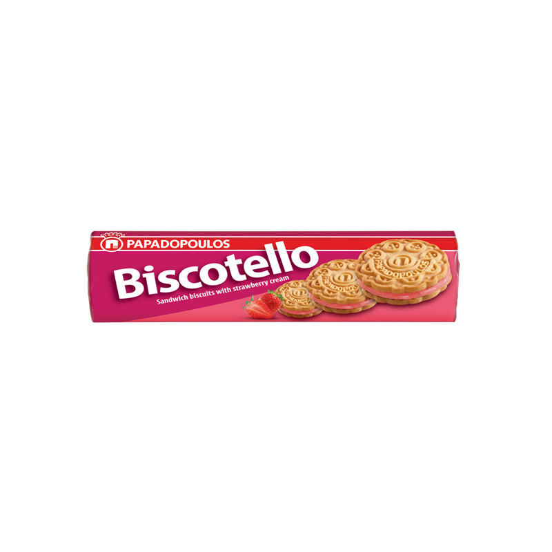 Strawberry Cream Biscotello Sandwich Cookies