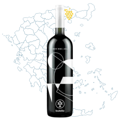 Buketo White Greek Wine Bottle