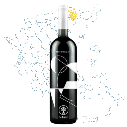 Buketo White Greek Wine Bottle