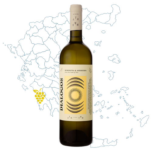 Dio Ipsi Dialogos Greek White Wine Bottle