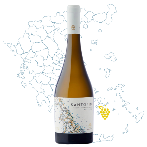 Mikra Thira Santorini Assyrtiko Wine Bottle