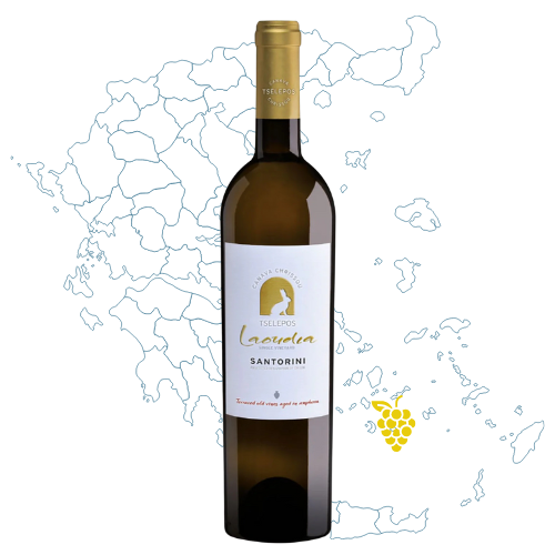 Tselepos Laoudia Santorini Assyrtiko Wine Bottle