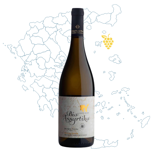 Limnos Organic Winery Tsivolas Savvoglou Assyrtiko Wine Bottle